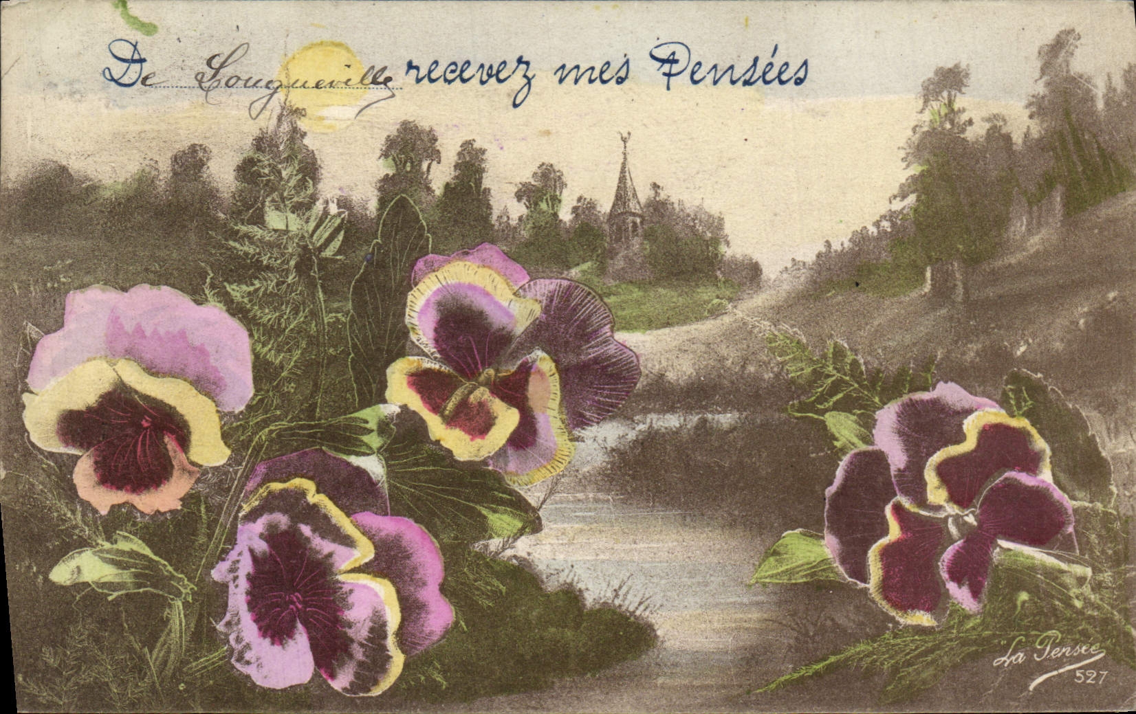 CPA Fantaisie Fleurs Lougueville