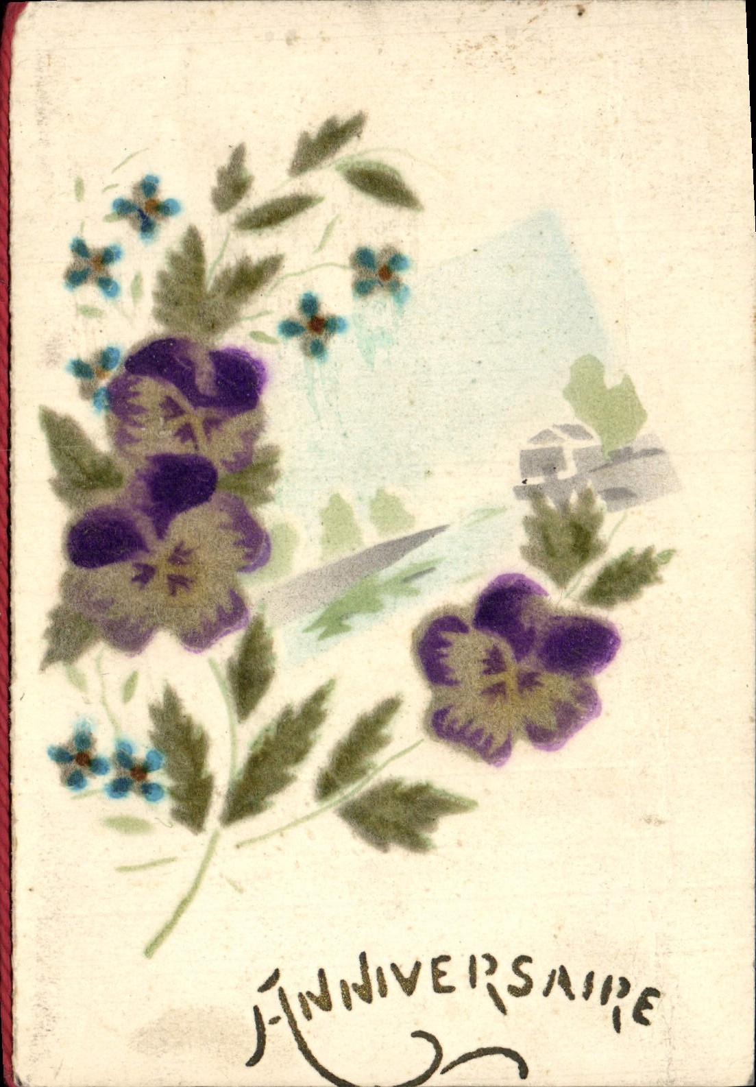 Flores de la fantasía de la POSTAL de la VENDIMIA