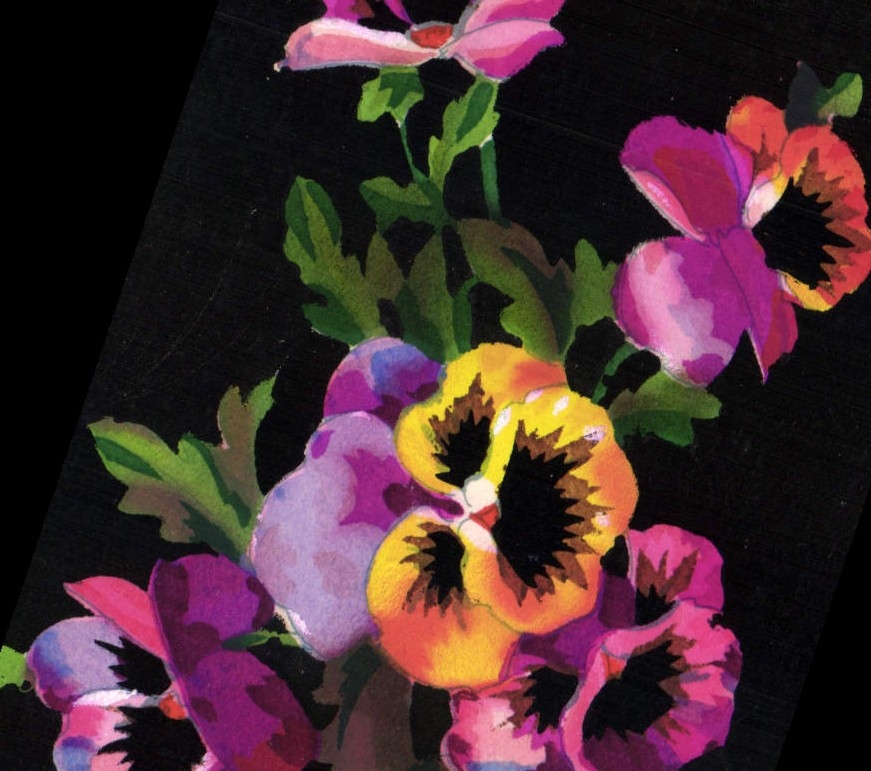 Flores de la fantasía de la POSTAL de la VENDIMIA