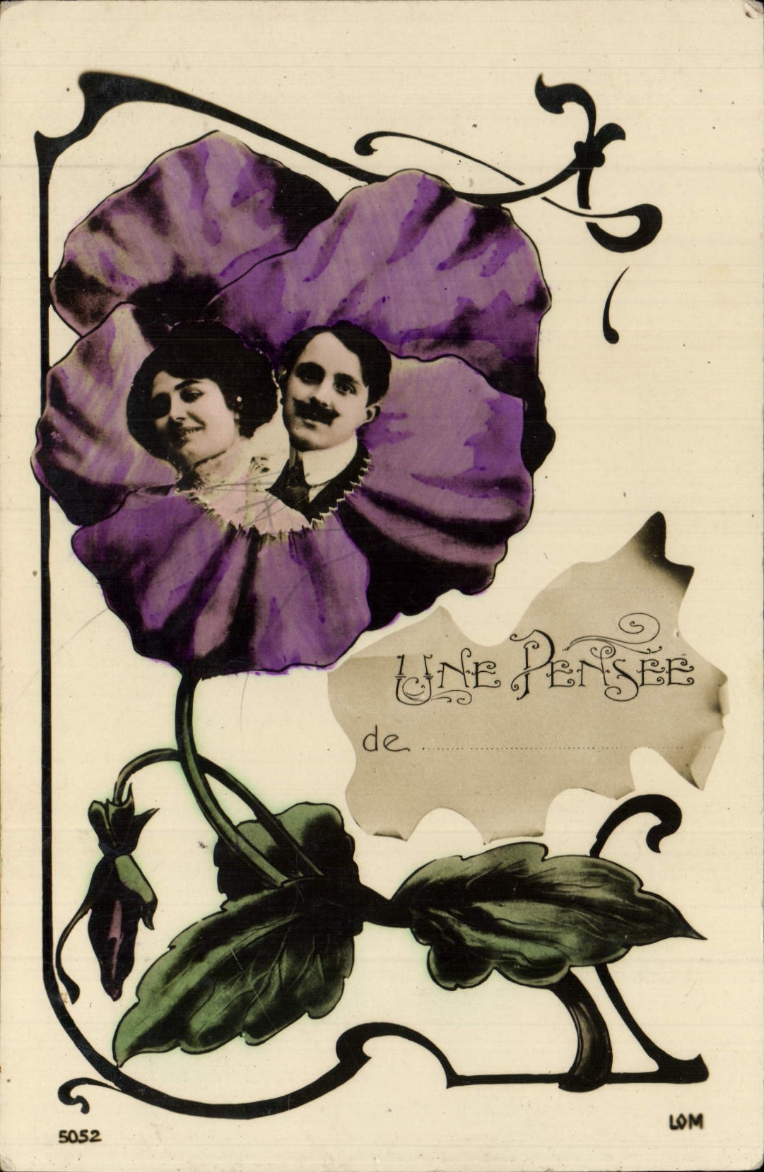 VINTAGE POSTCARD Fantasy Flowers Woman