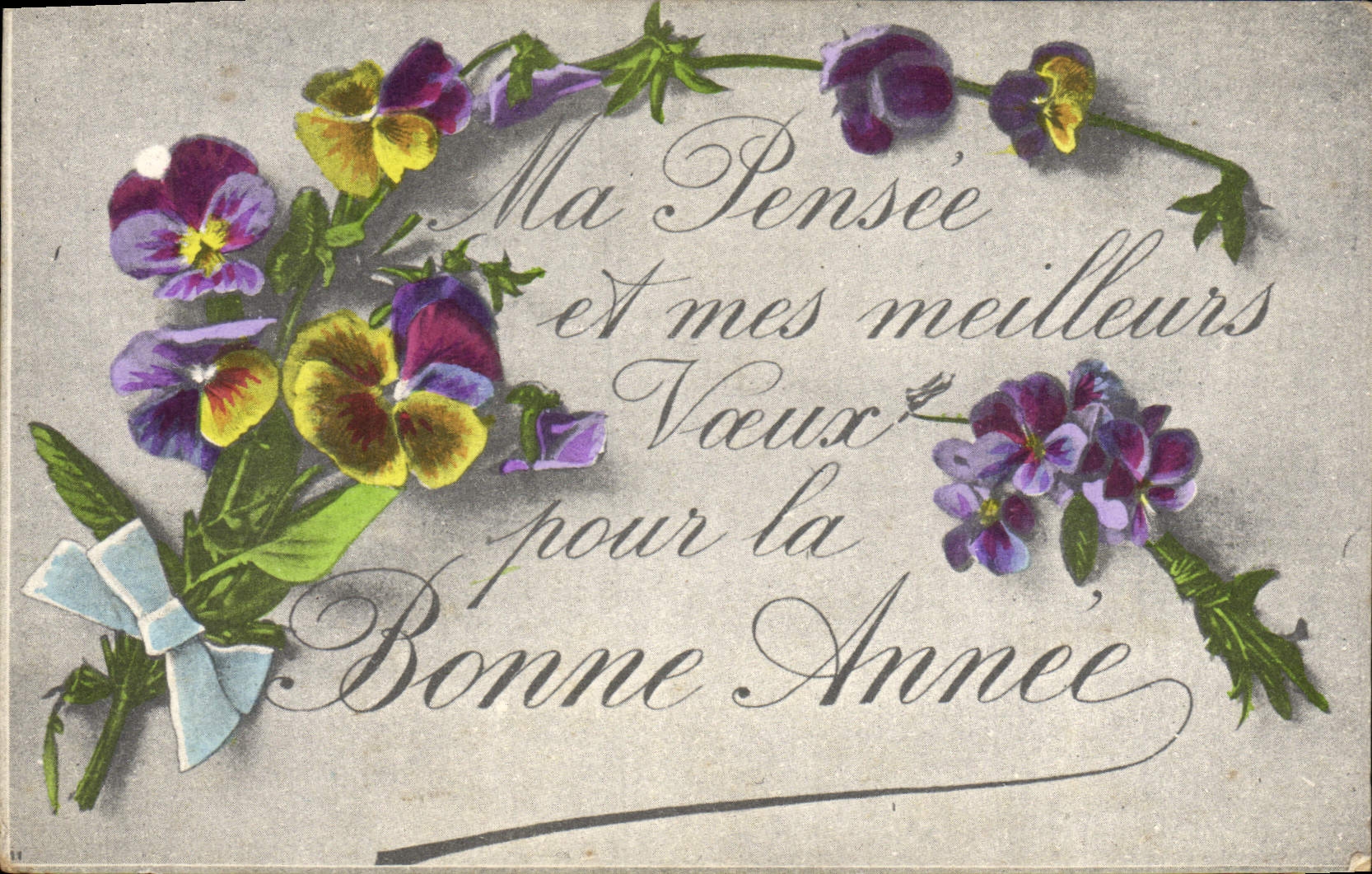 Flores de la fantasía de la POSTAL de la VENDIMIA