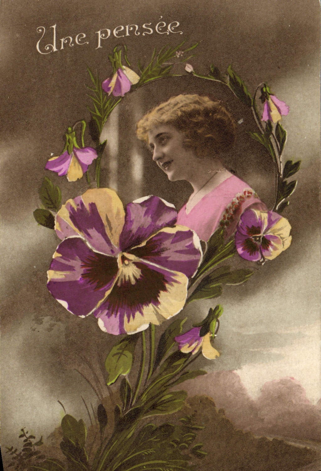 La fantasía de la POSTAL de la VENDIMIA florece a mujer