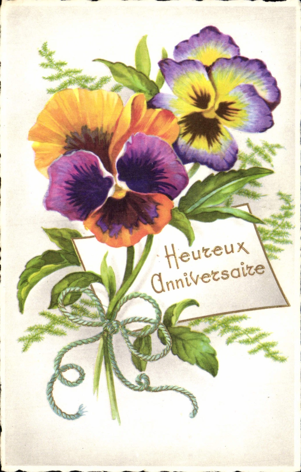 Flores de la fantasía de la POSTAL de la VENDIMIA
