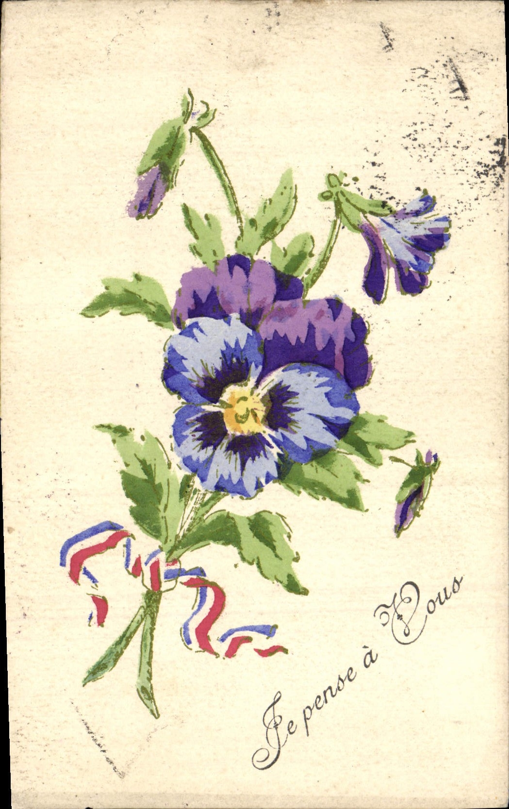 Flores de la fantasía de la POSTAL de la VENDIMIA
