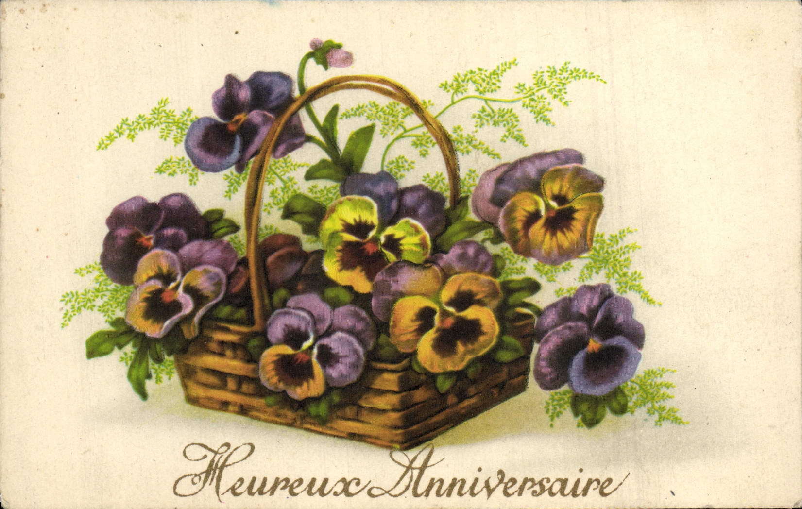 Flores de la fantasía de la POSTAL de la VENDIMIA