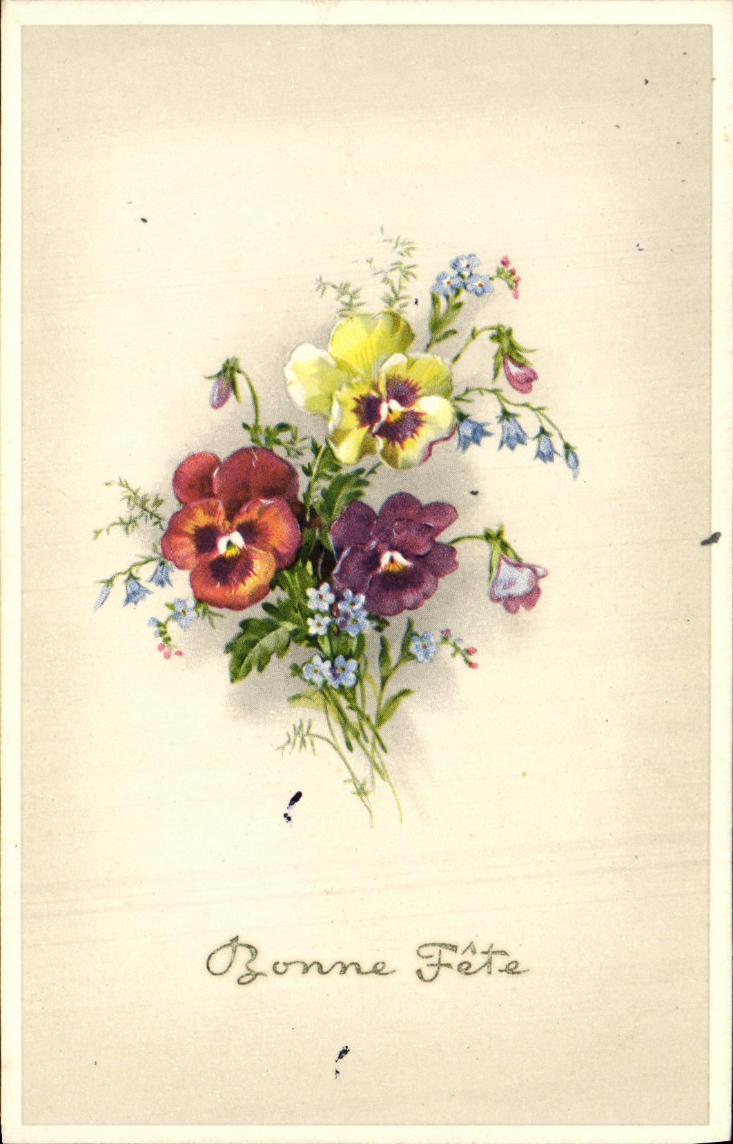Flores de la fantasía de la POSTAL de la VENDIMIA