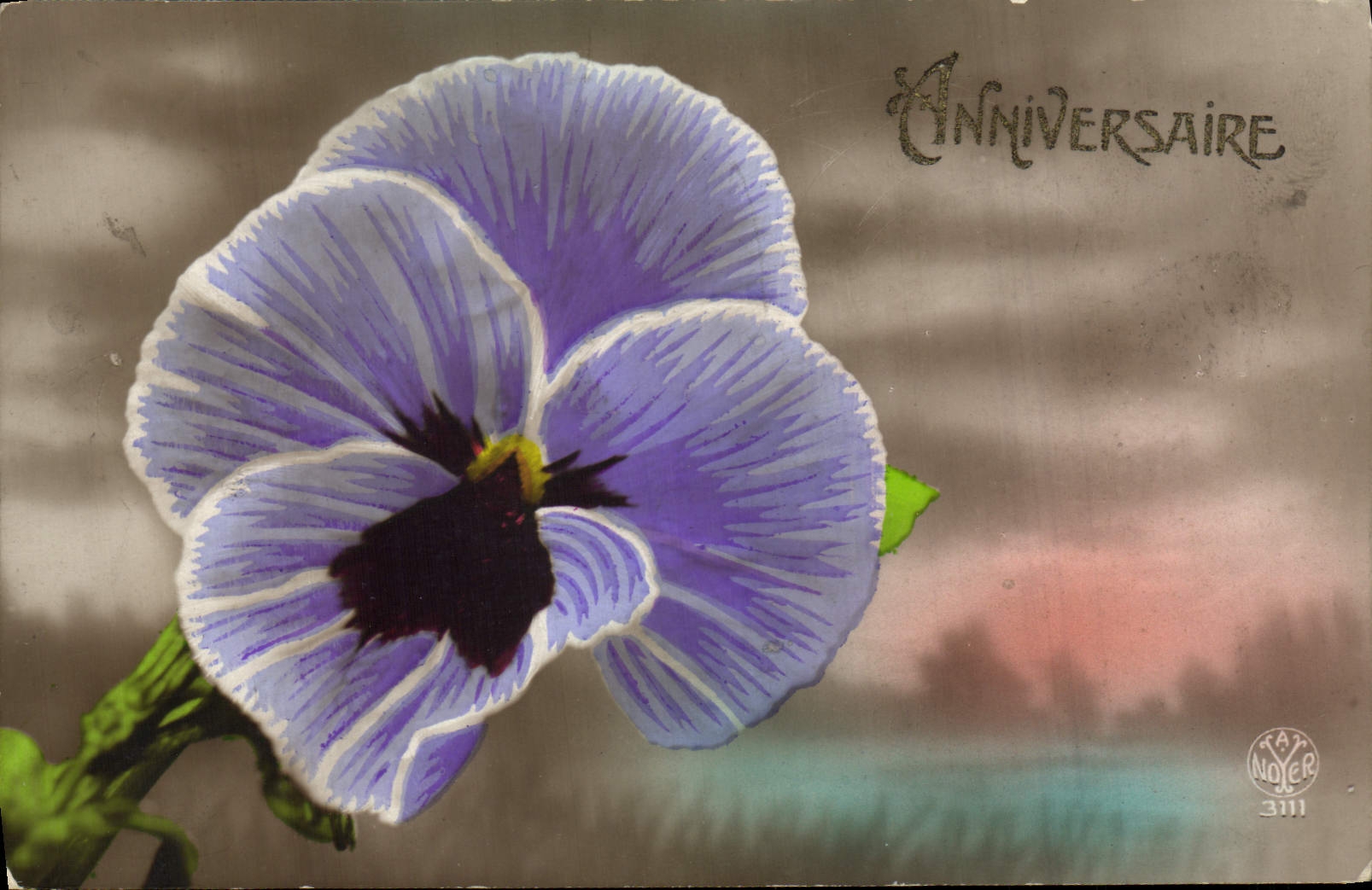 Flores de la fantasía de la POSTAL de la VENDIMIA