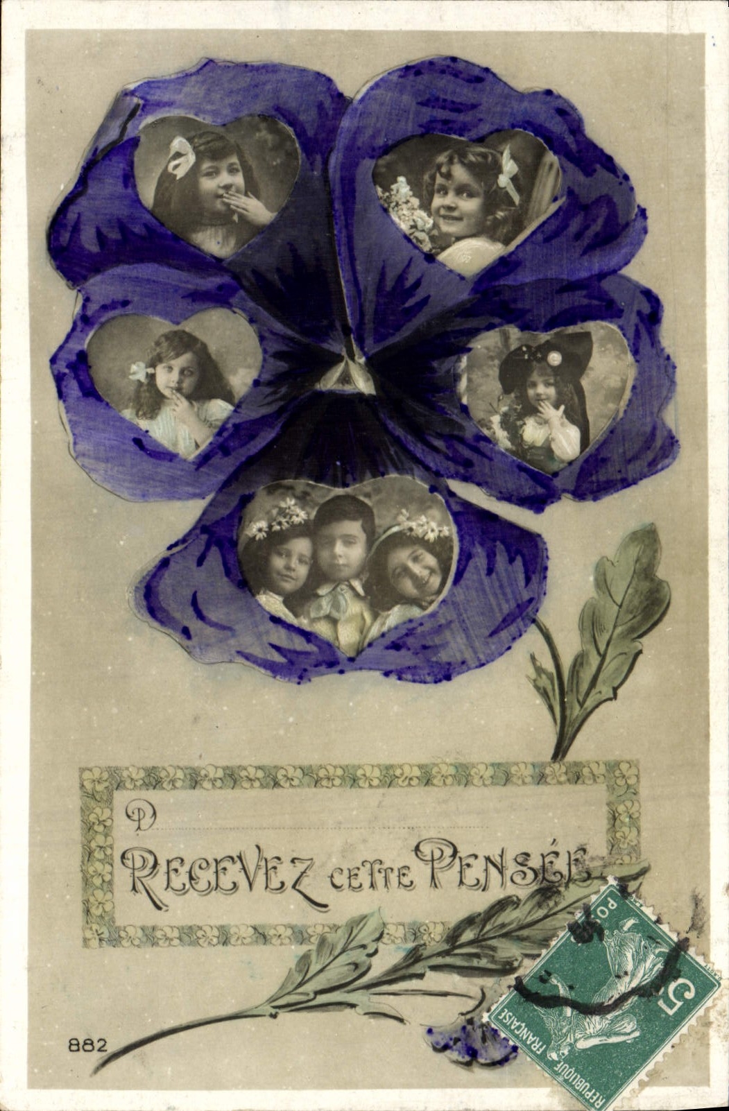 VINTAGE POSTCARD Fantasy Flowers Children