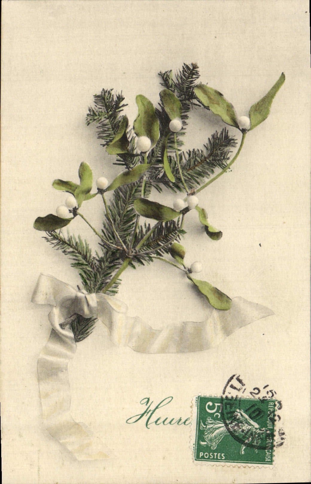 Flores de la fantasía de la POSTAL de la VENDIMIA