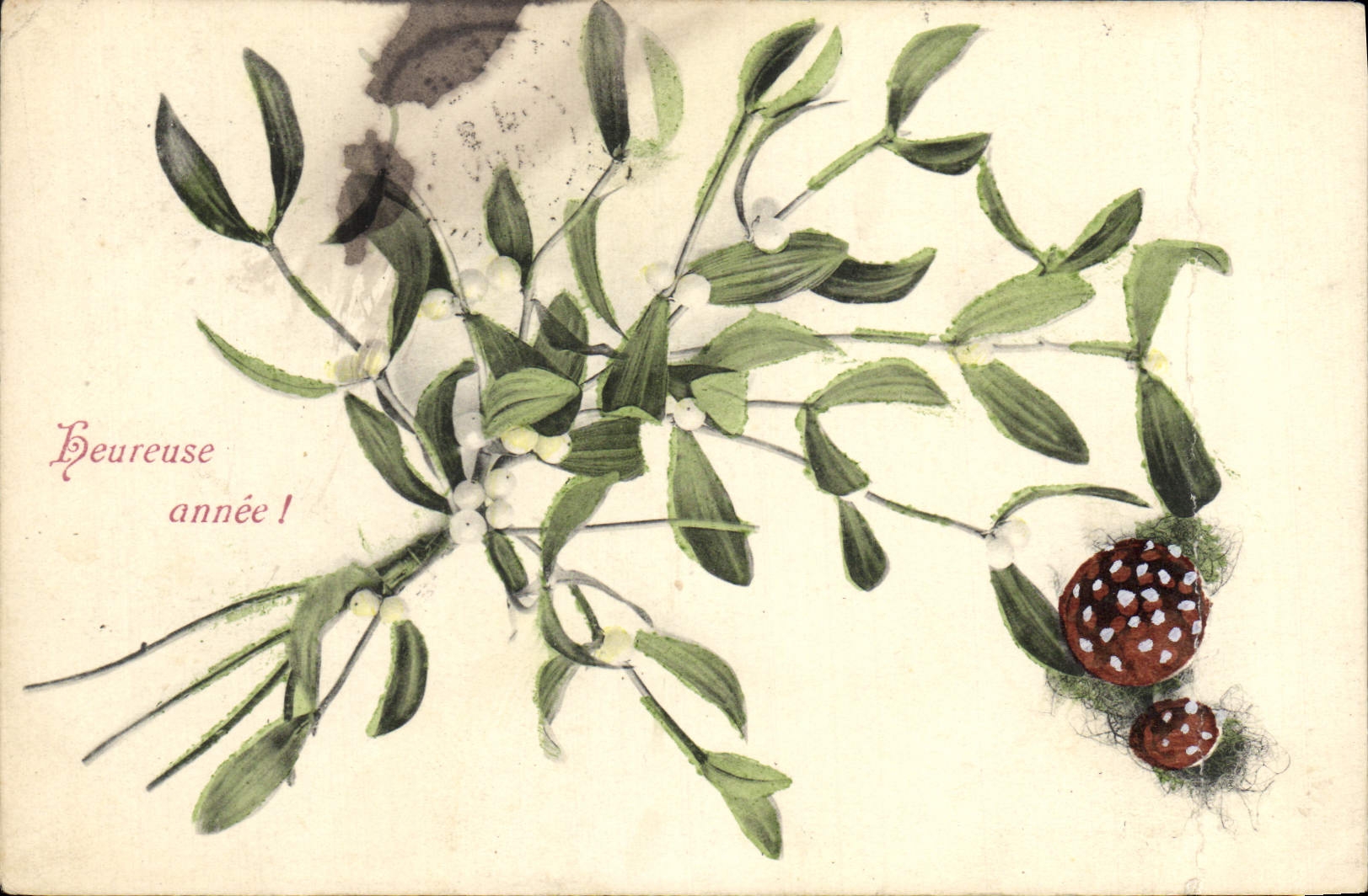 Flores de la fantasía de la POSTAL de la VENDIMIA