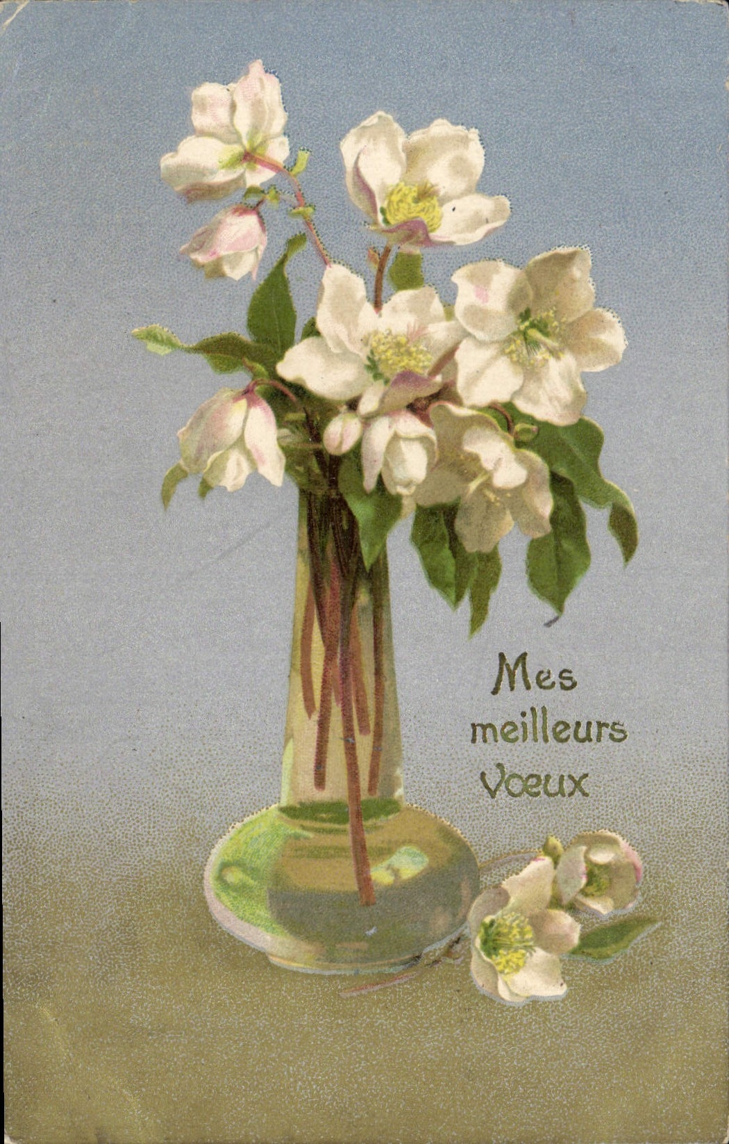 Flores de la fantasía de la POSTAL de la VENDIMIA