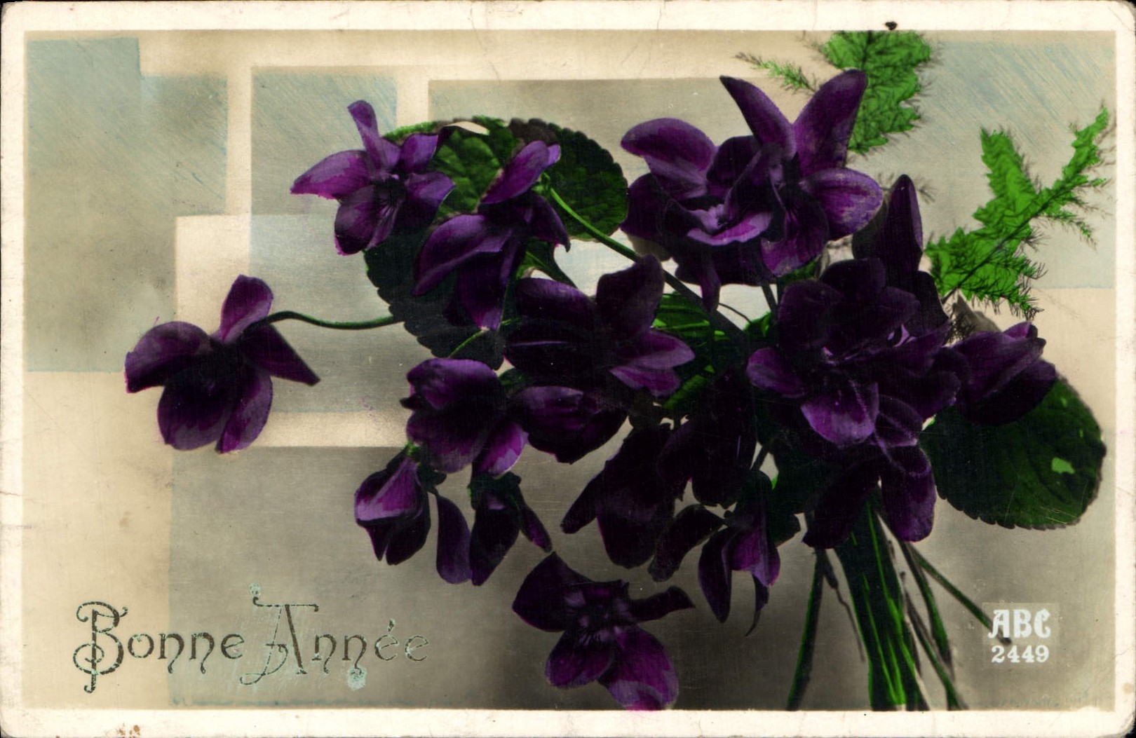 Flores de la fantasía de la POSTAL de la VENDIMIA