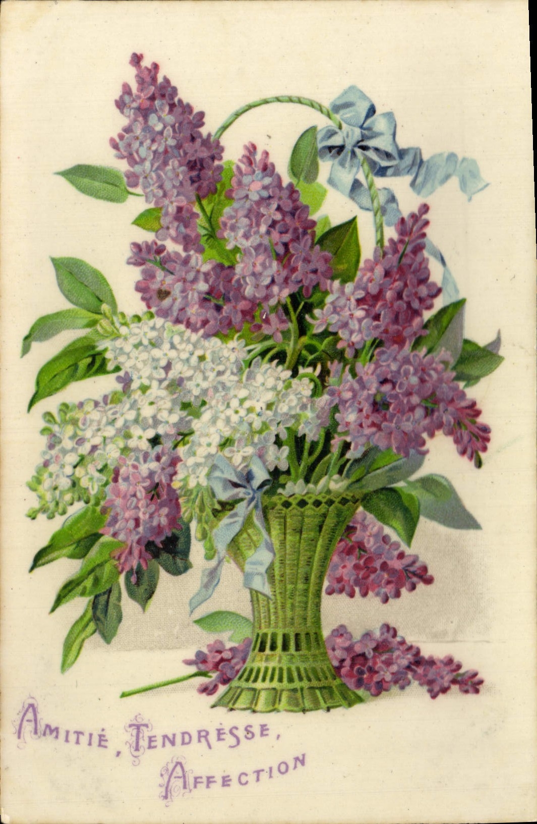 Flores de la fantasía de la POSTAL de la VENDIMIA