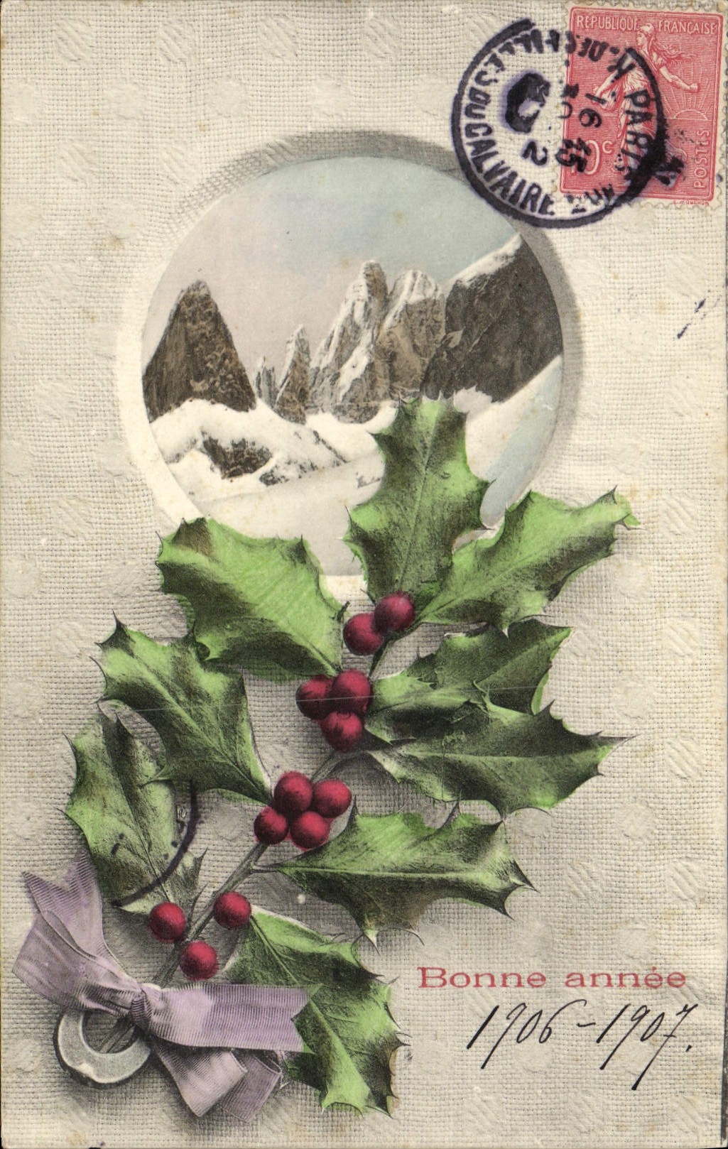 Flores de la fantasía de la POSTAL de la VENDIMIA