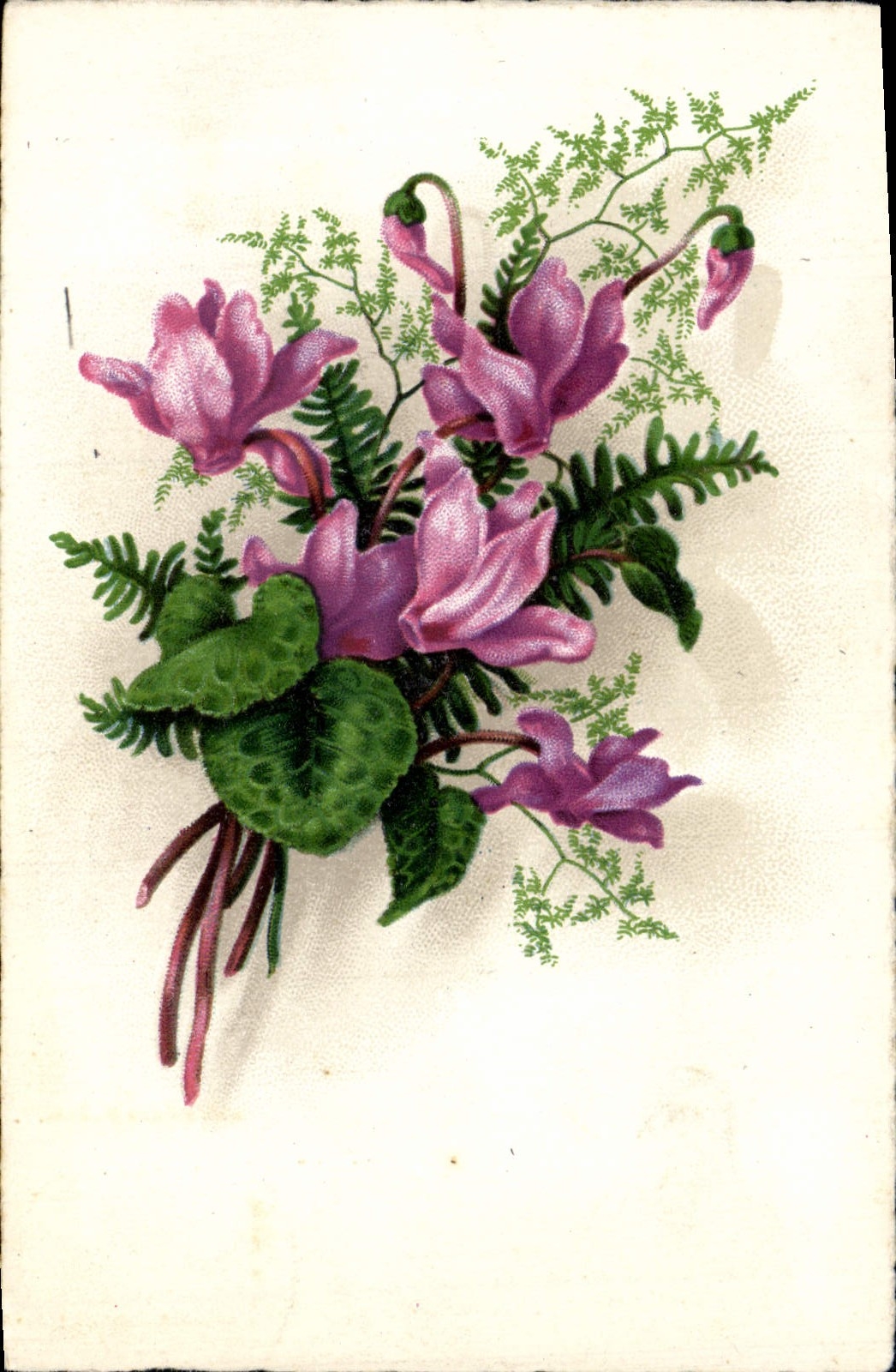 Flores de la fantasía de la POSTAL de la VENDIMIA