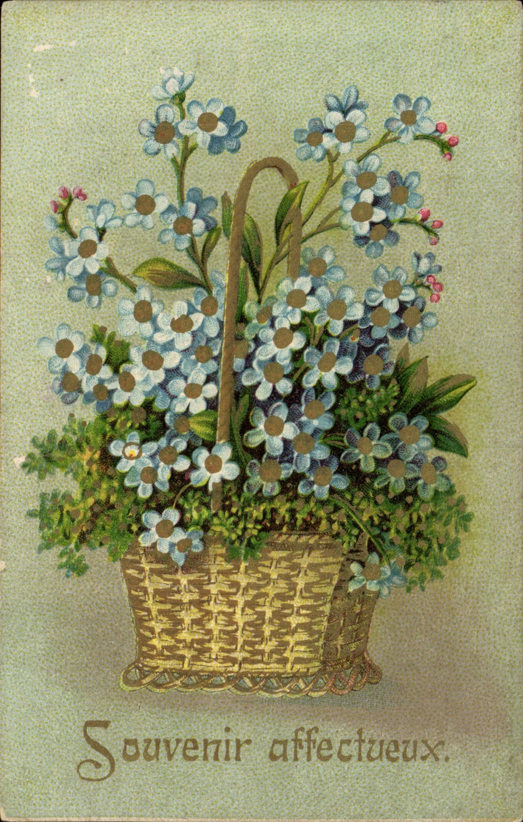 Flores de la fantasía de la POSTAL de la VENDIMIA
