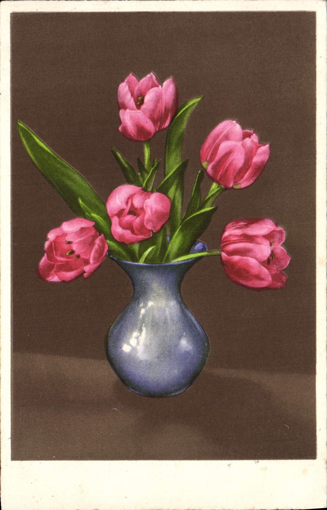 Flores de la fantasía de la POSTAL de la VENDIMIA