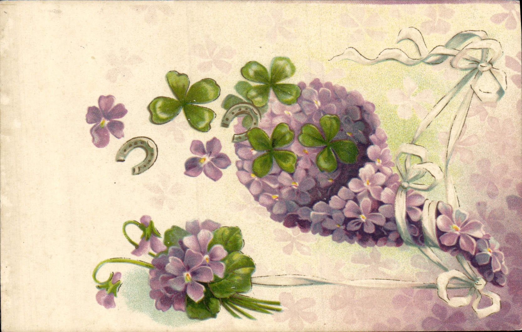 Flores de la fantasía de la POSTAL de la VENDIMIA