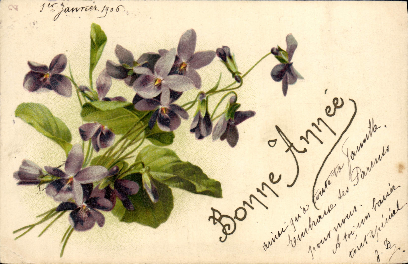 Flores de la fantasía de la POSTAL de la VENDIMIA