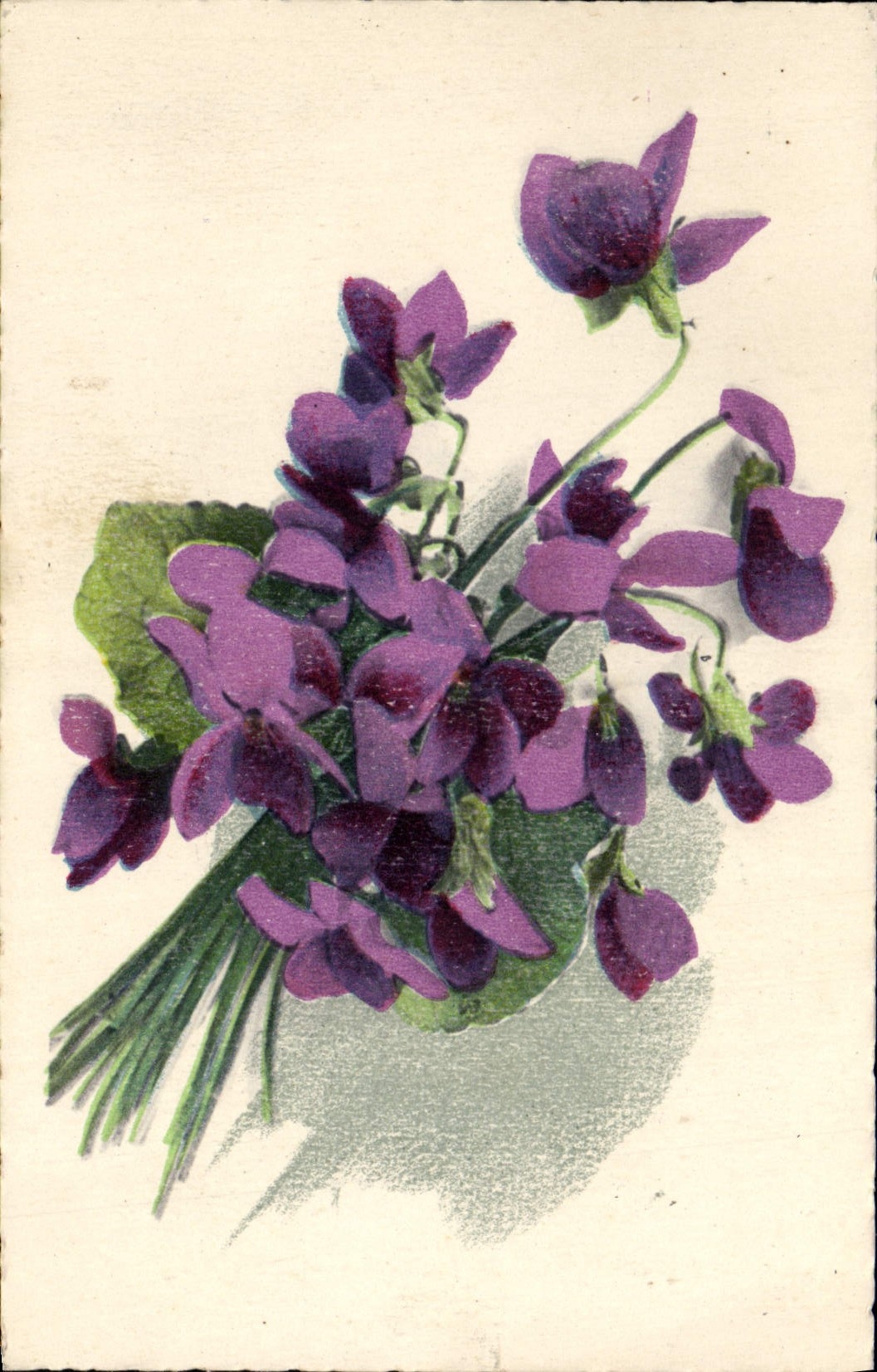 Flores de la fantasía de la POSTAL de la VENDIMIA