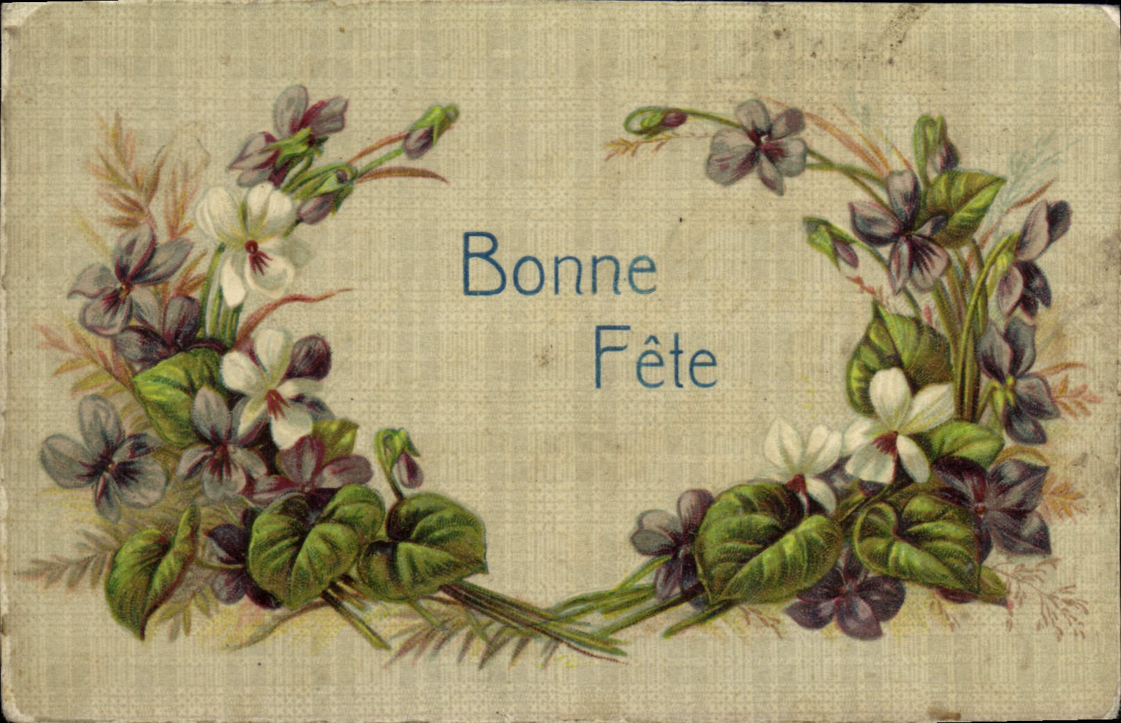 Flores de la fantasía de la POSTAL de la VENDIMIA