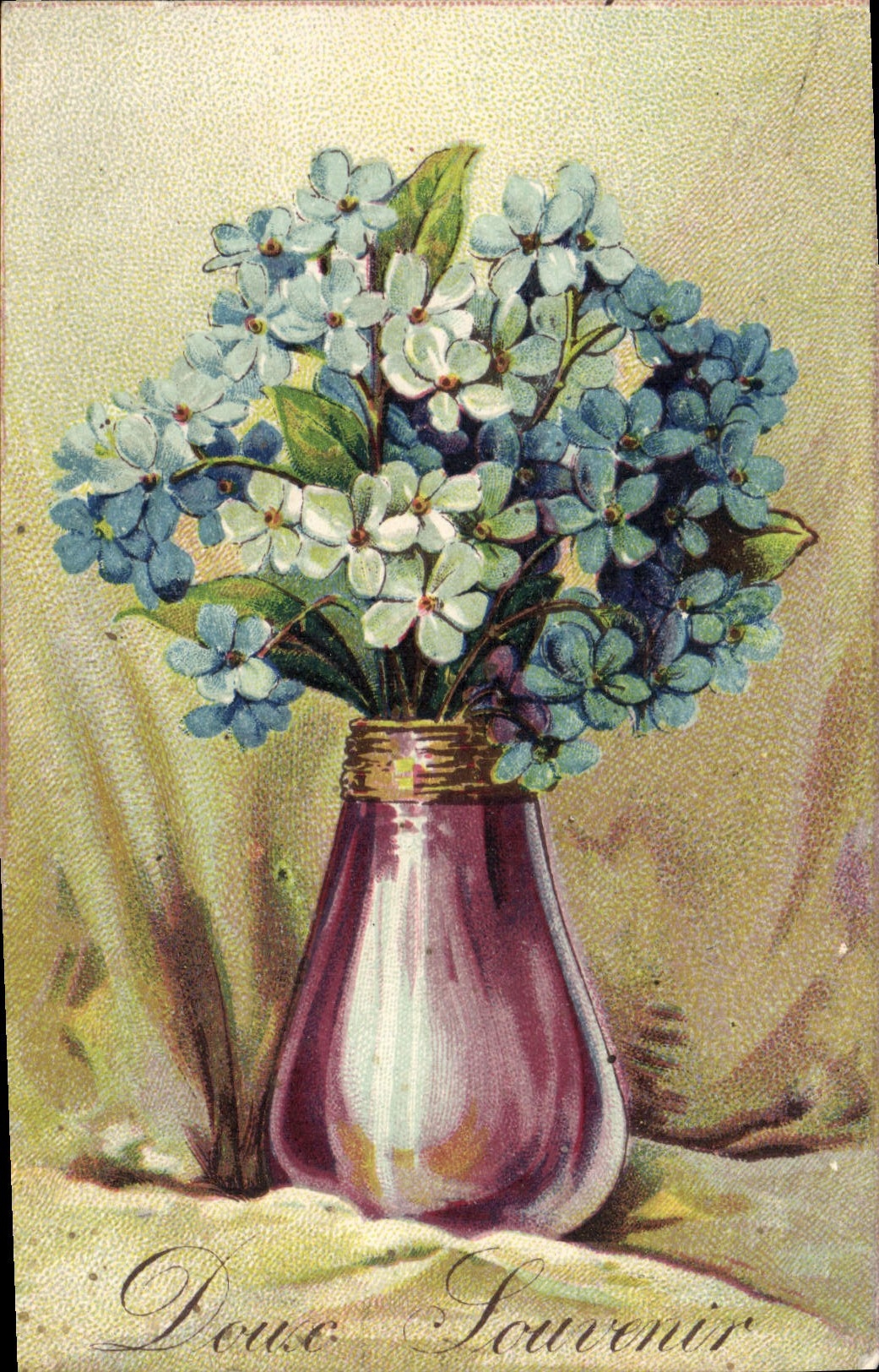 Flores de la fantasía de la POSTAL de la VENDIMIA