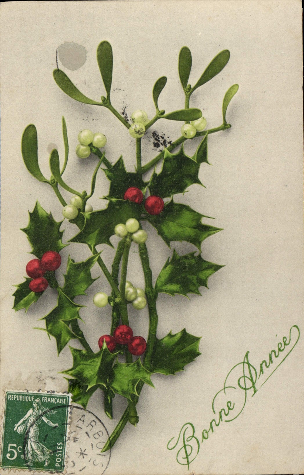 Flores de la fantasía de la POSTAL de la VENDIMIA