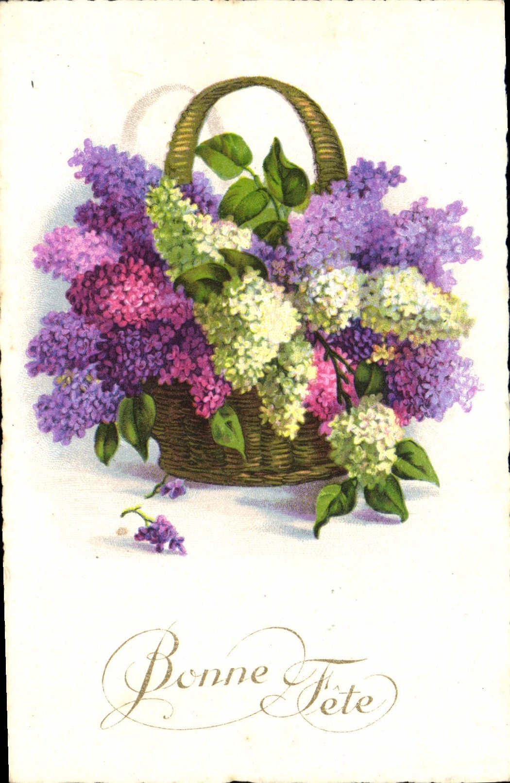 Flores de la fantasía de la POSTAL de la VENDIMIA