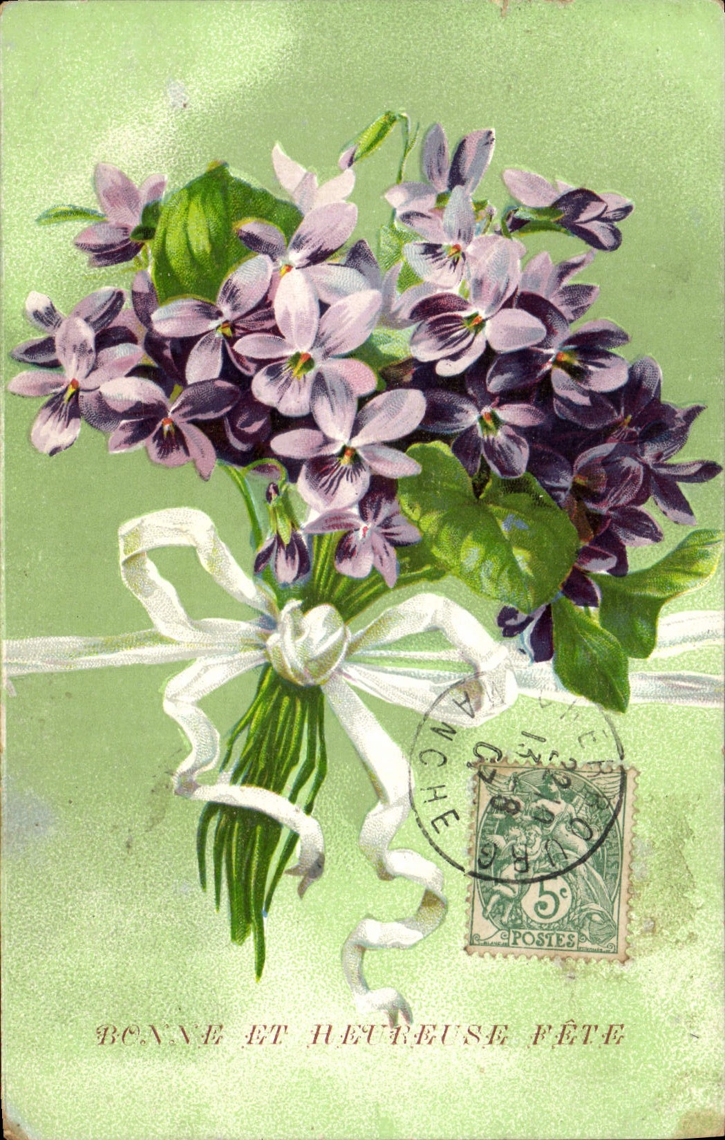 Flores de la fantasía de la POSTAL de la VENDIMIA