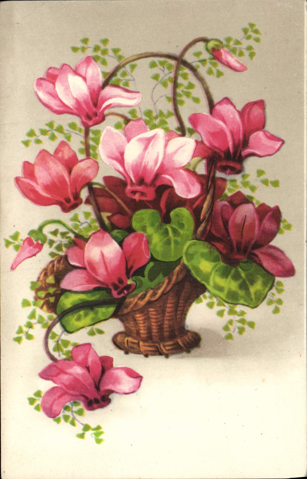 Flores de la fantasía de la POSTAL de la VENDIMIA