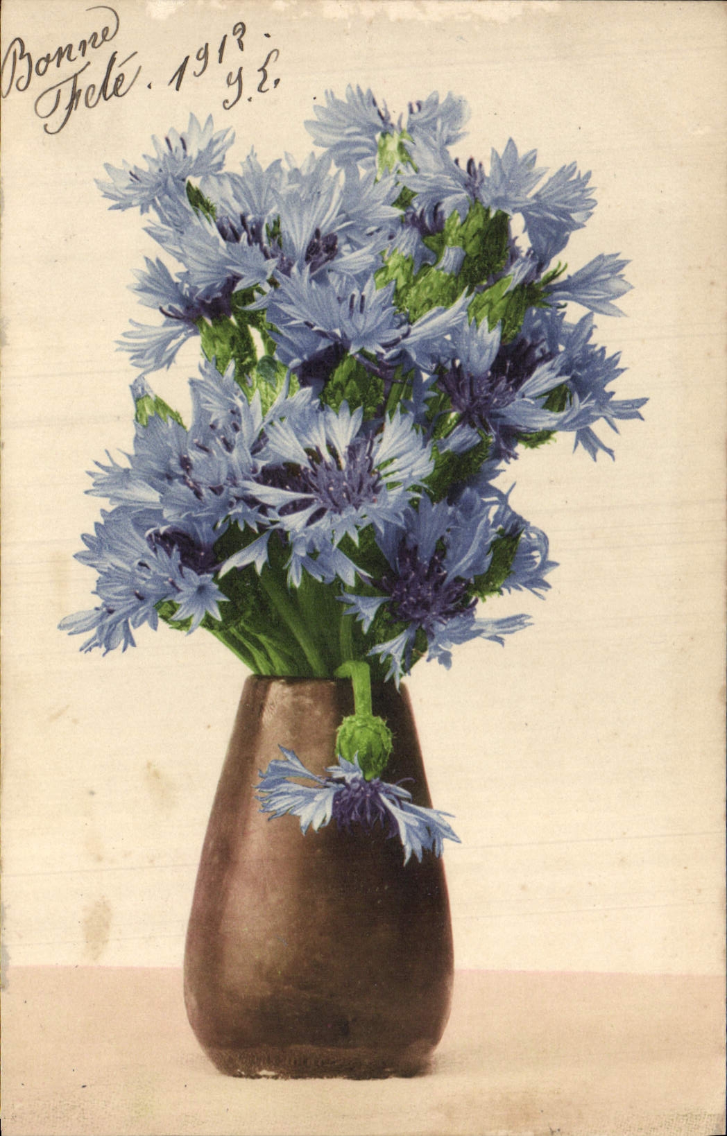 Flores de la fantasía de la POSTAL de la VENDIMIA