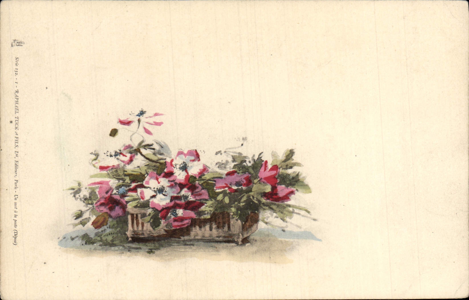 Flores de la fantasía de la POSTAL de la VENDIMIA