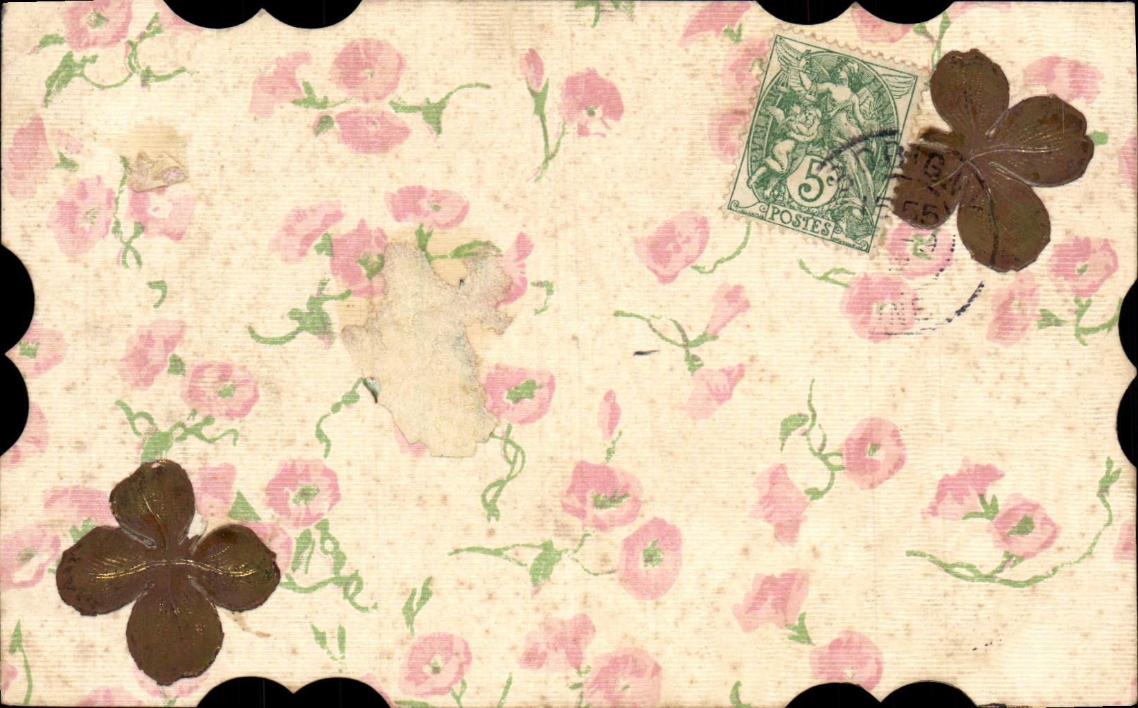 Flores de la fantasía de la POSTAL de la VENDIMIA