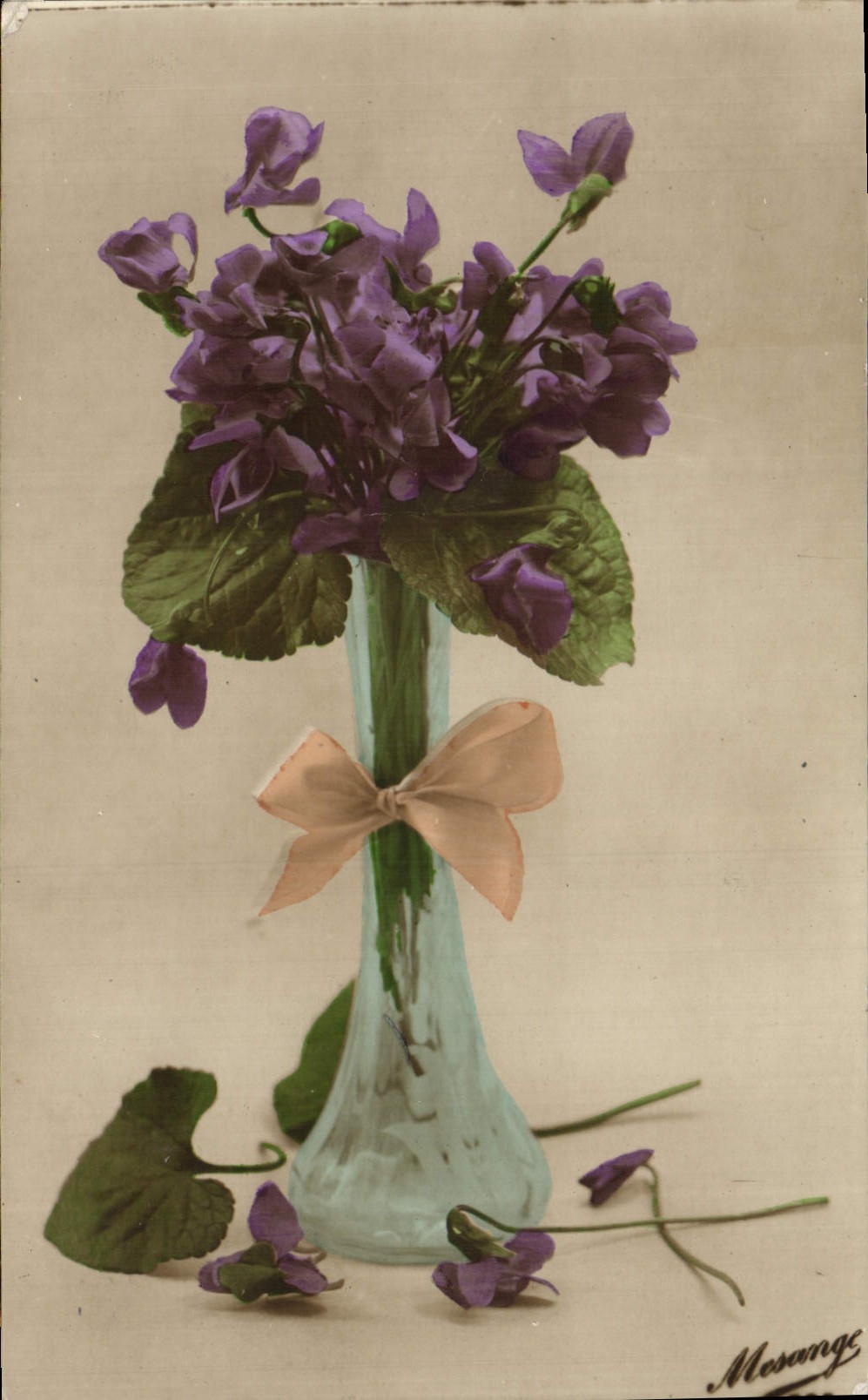 Flores de la fantasía de la POSTAL de la VENDIMIA