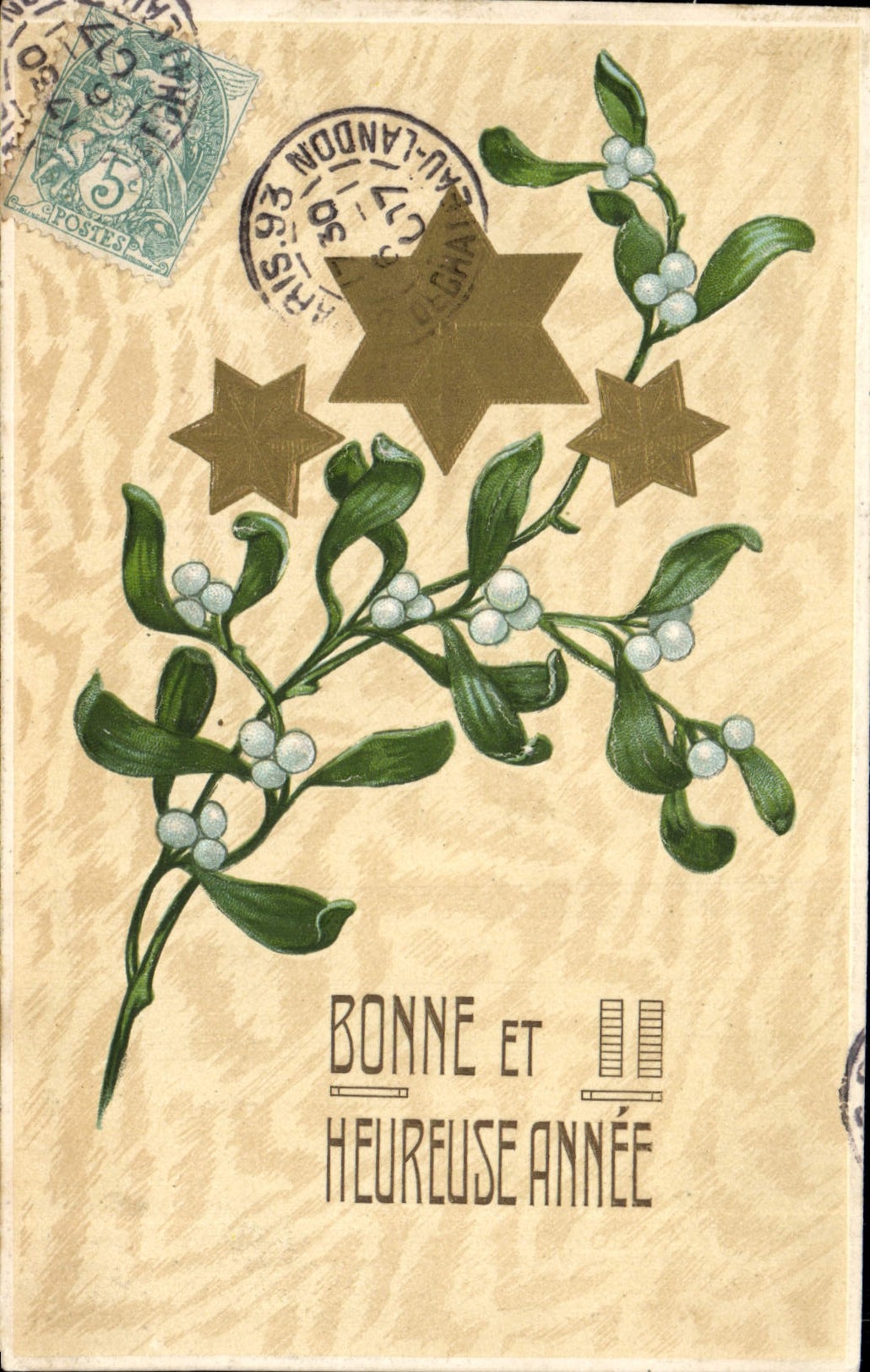 Flores de la fantasía de la POSTAL de la VENDIMIA