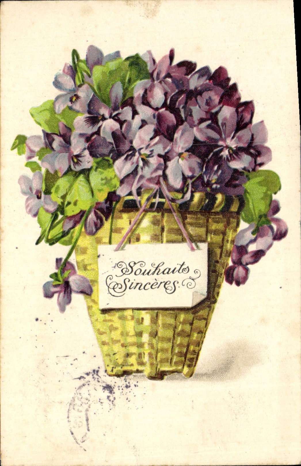 Flores de la fantasía de la POSTAL de la VENDIMIA