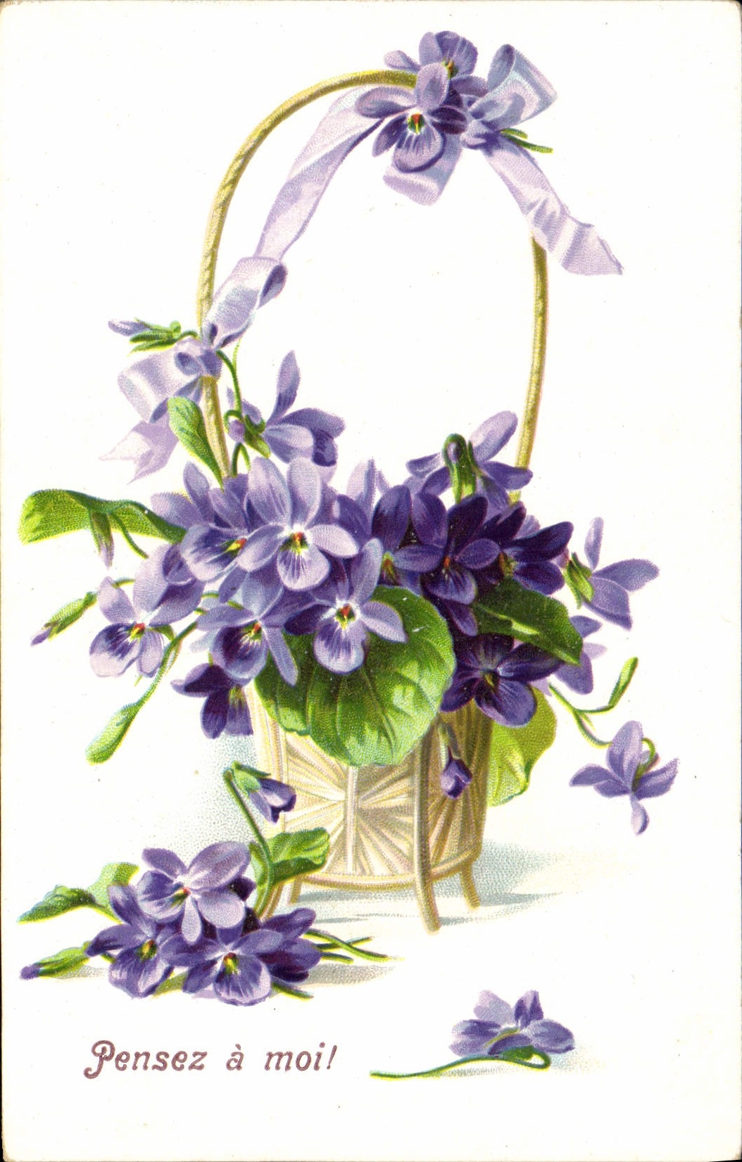 Flores de la fantasía de la POSTAL de la VENDIMIA