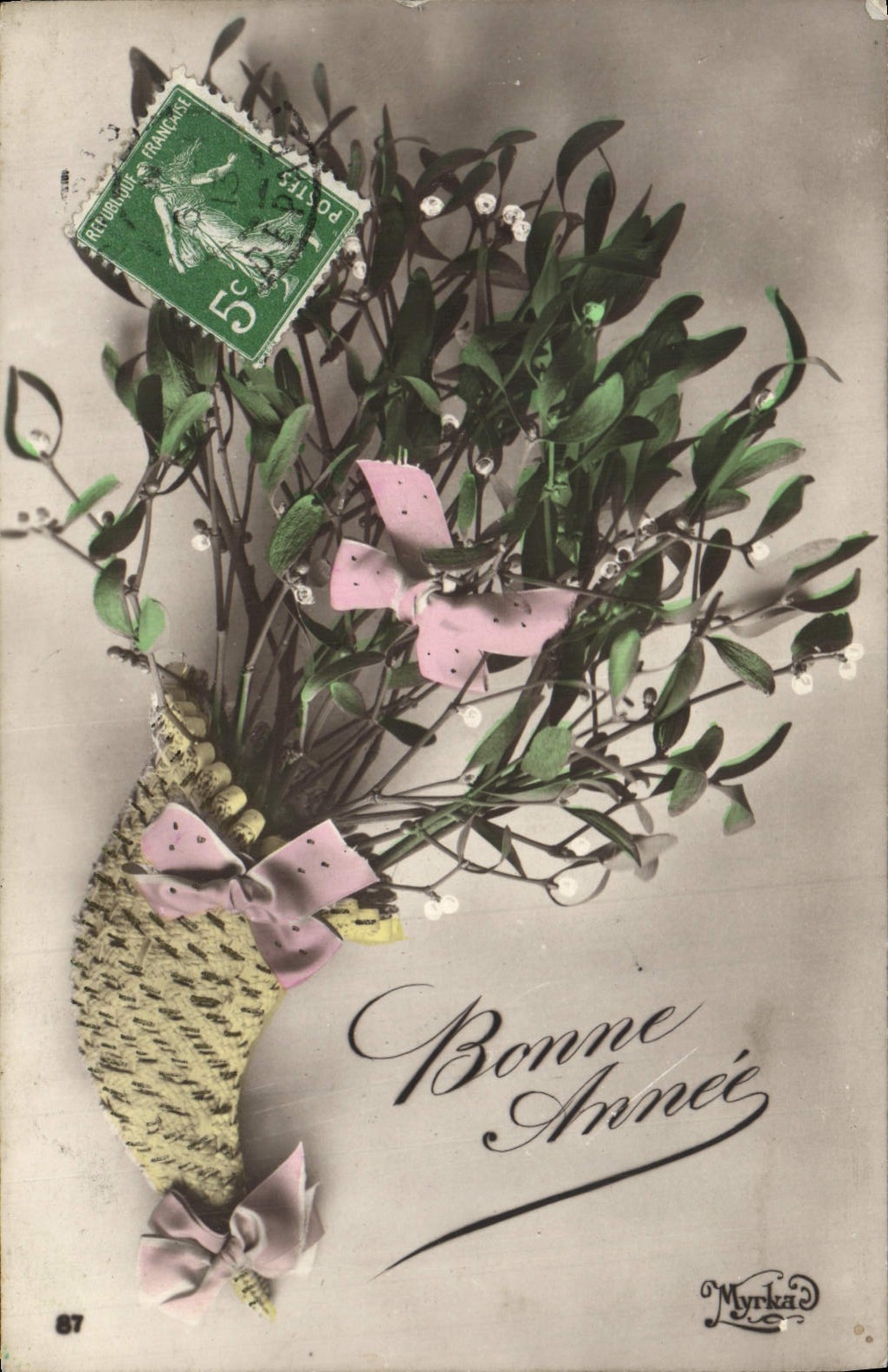 Flores de la fantasía de la POSTAL de la VENDIMIA
