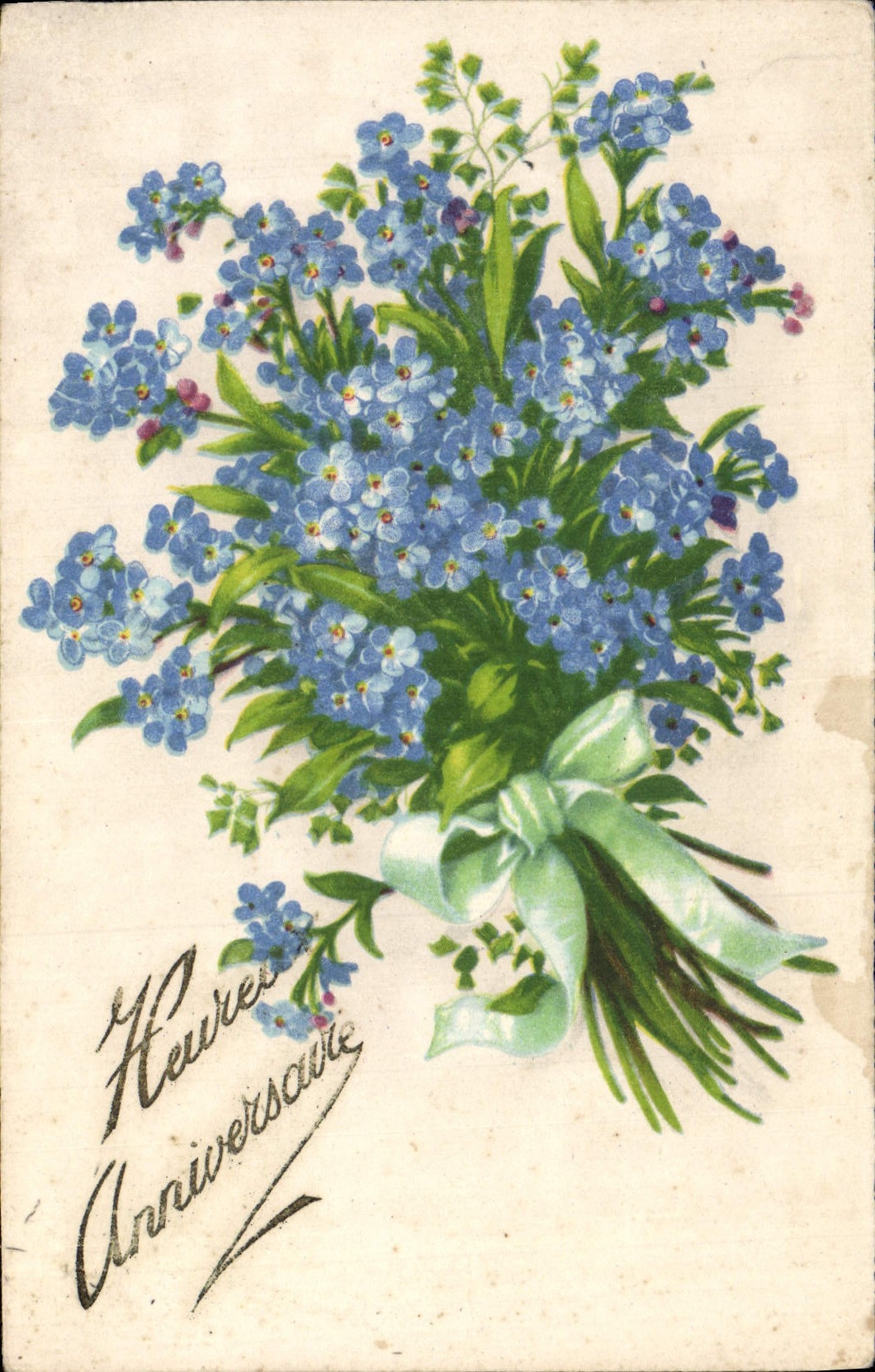 Flores de la fantasía de la POSTAL de la VENDIMIA
