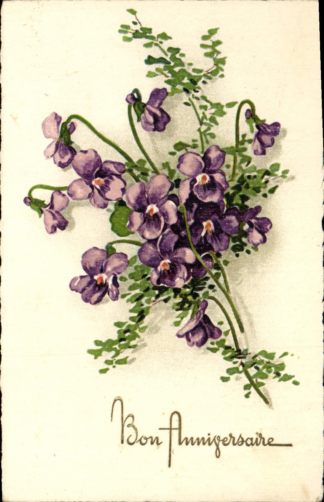 Flores de la fantasía de la POSTAL de la VENDIMIA