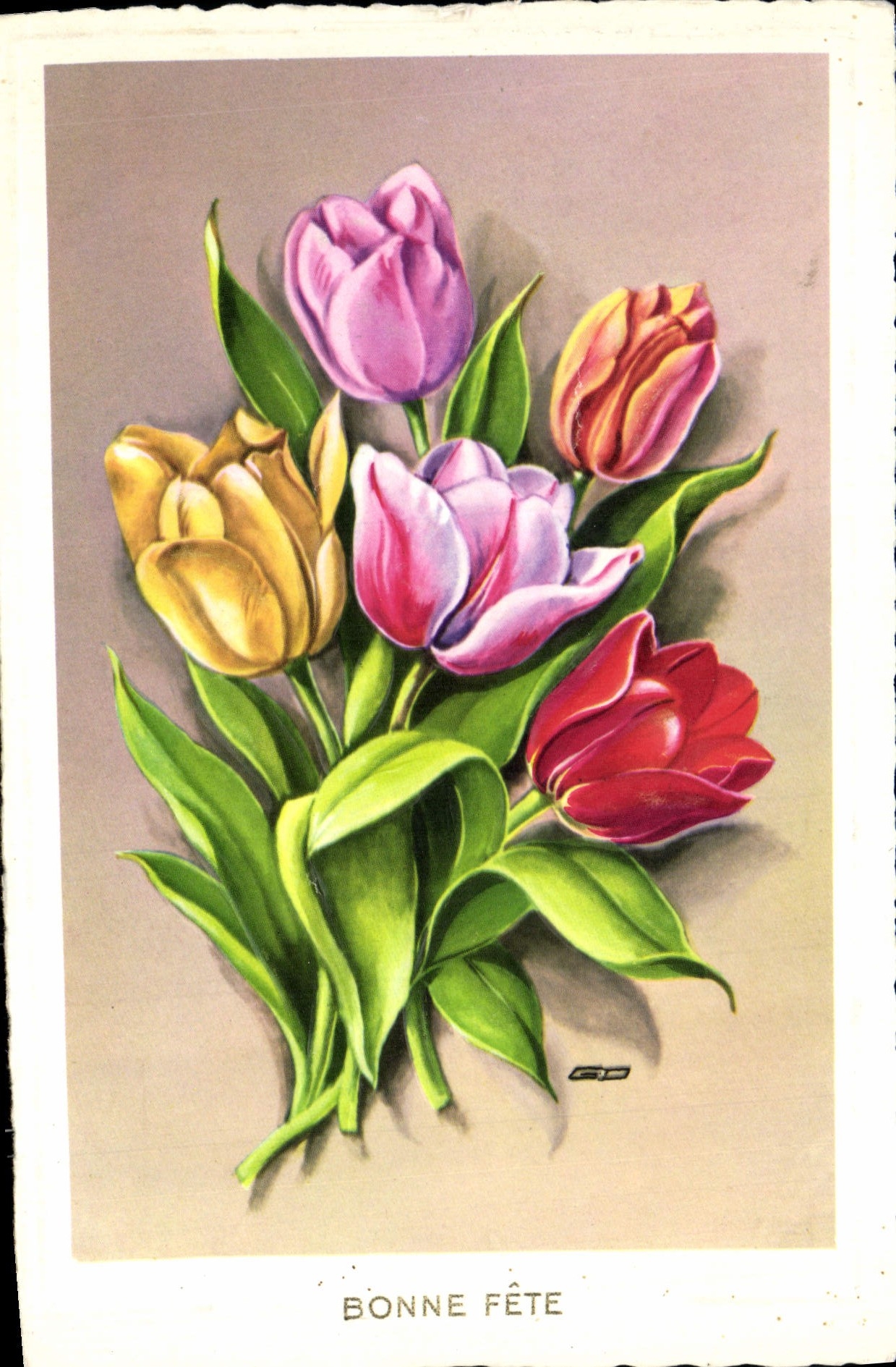 POSTAL MODERNA flores de la fantasía