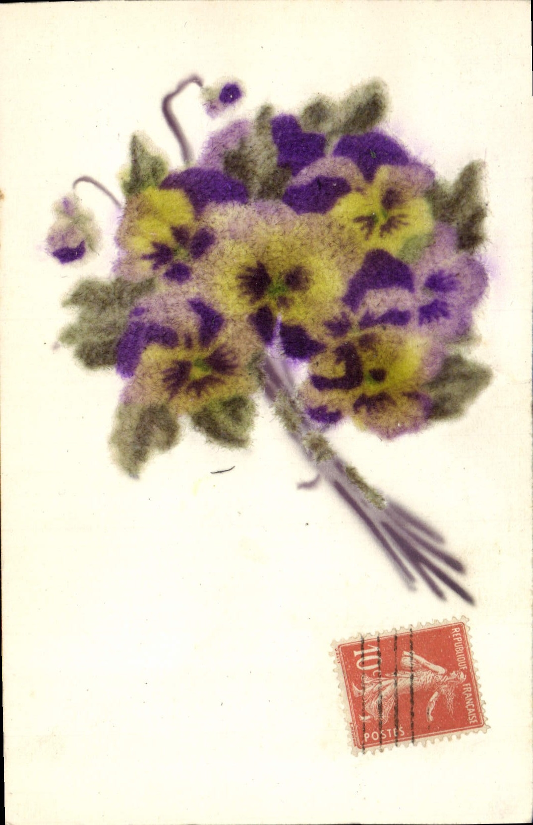 Flores de la fantasía de la POSTAL de la VENDIMIA