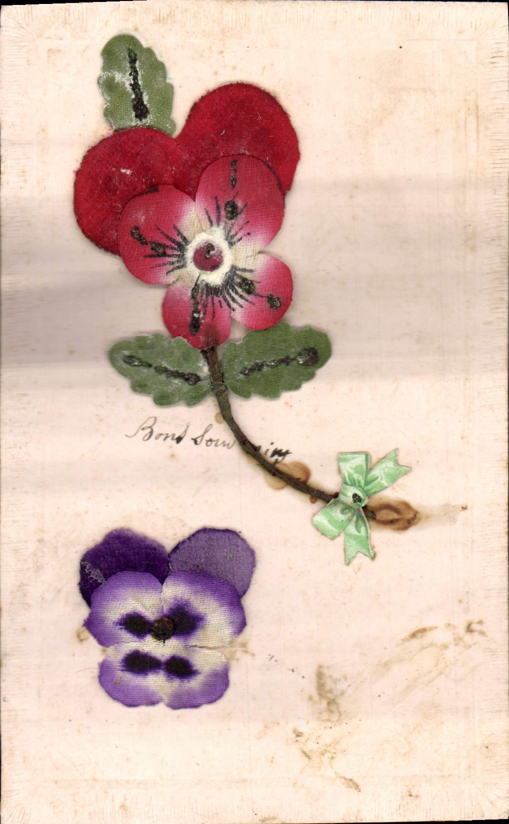 Flores de la fantasía de la POSTAL de la VENDIMIA