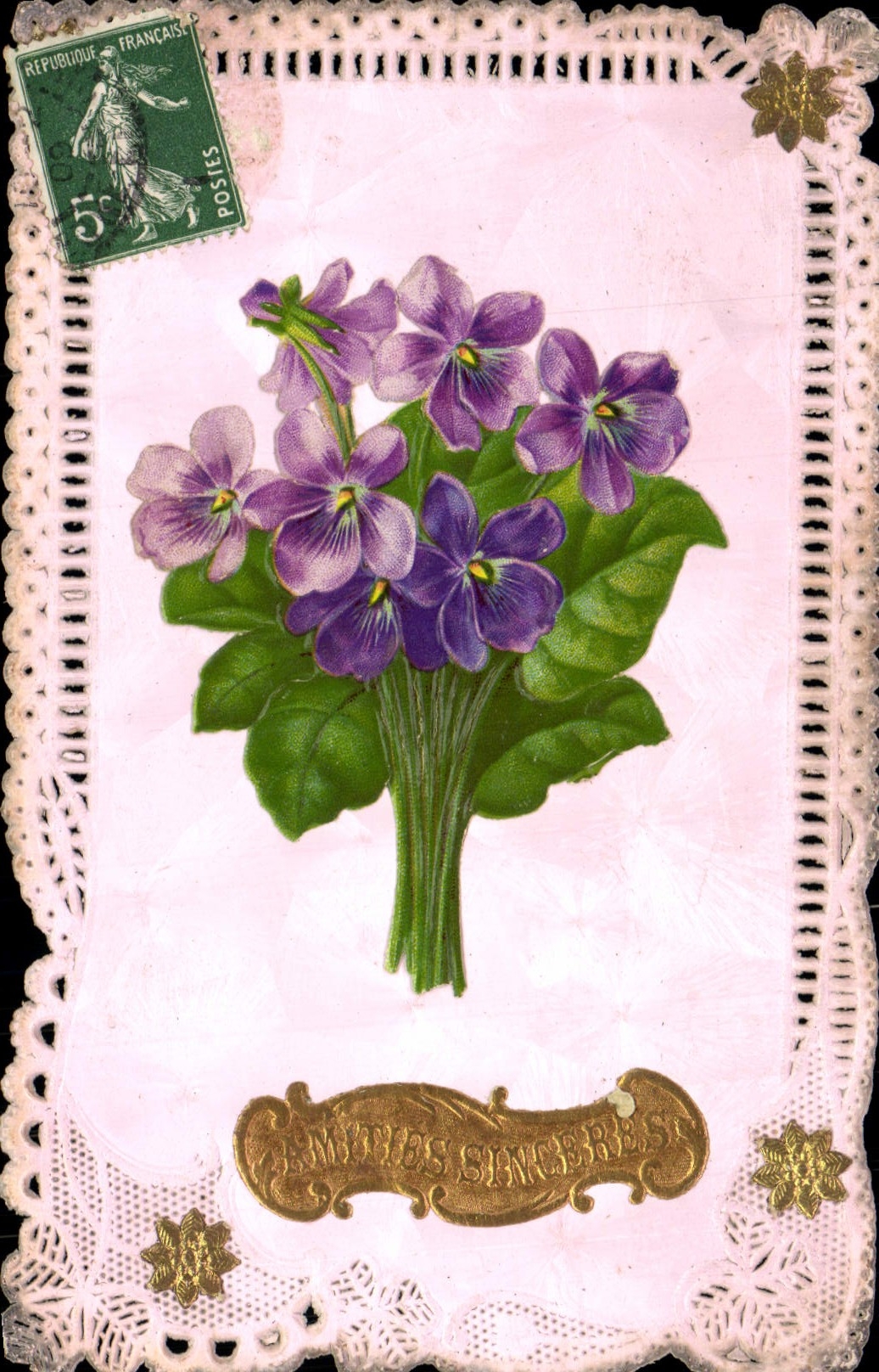 VINTAGE POSTCARD Brodee Fantasy Flowers