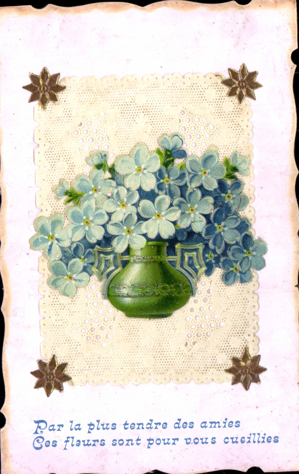 VINTAGE POSTCARD Brodee Fantasy Flowers