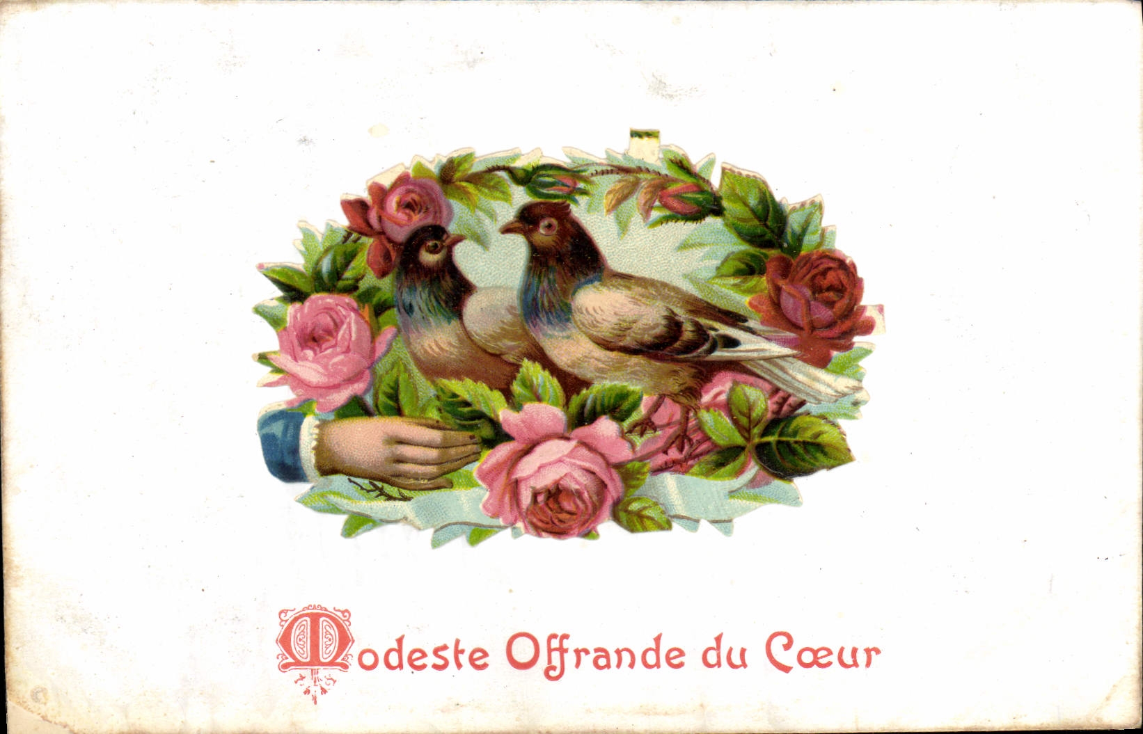 Flores de la fantasía de la POSTAL de la VENDIMIA