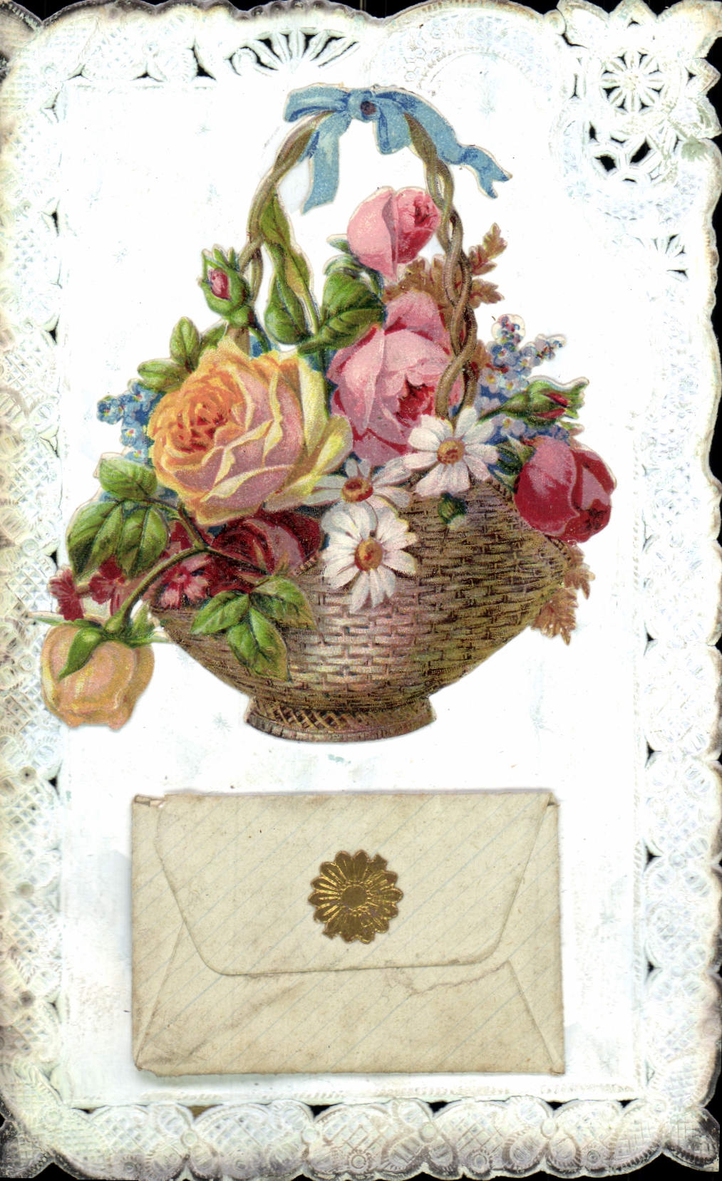 VINTAGE POSTCARD Brodee Fantasy Flowers