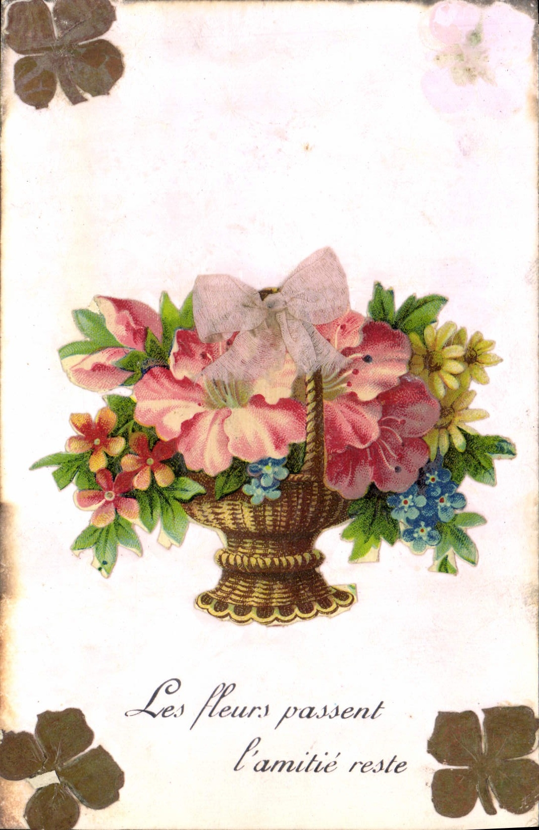 Flores de la fantasía de la POSTAL de la VENDIMIA