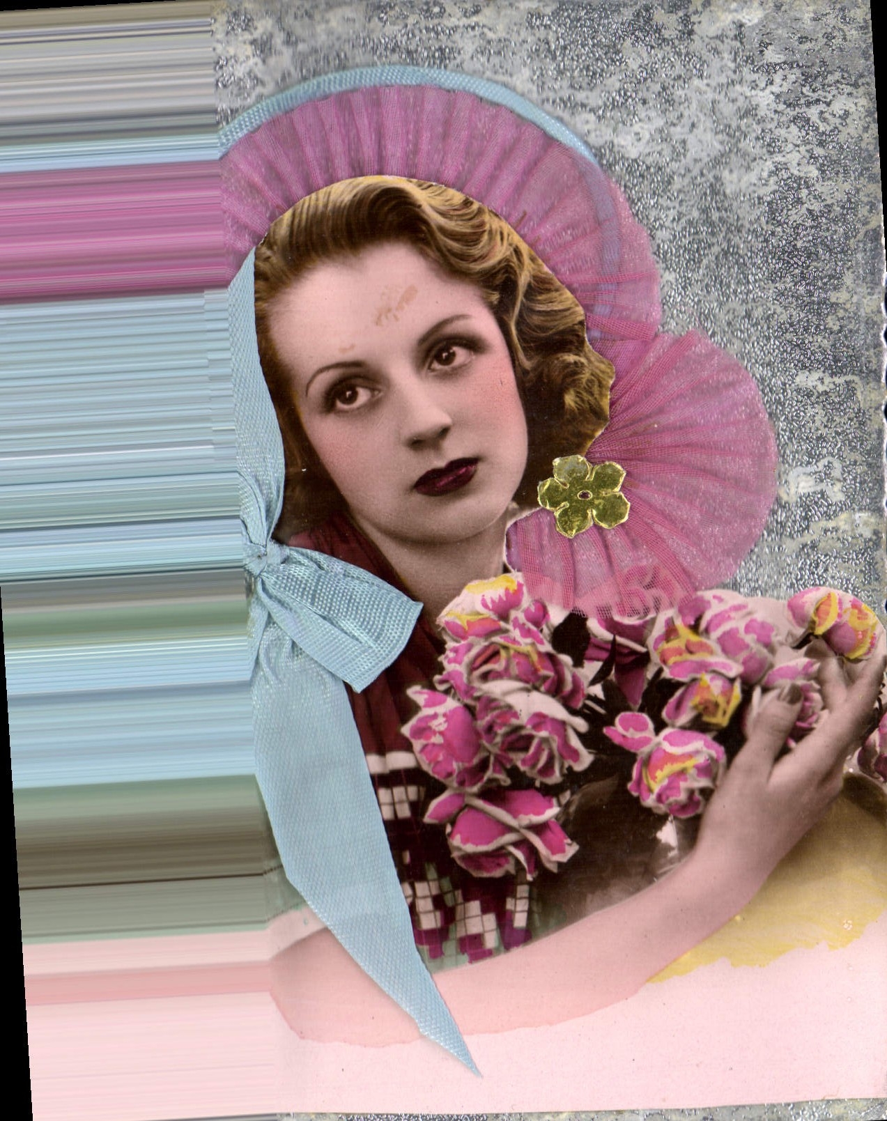 Mujer de la fantasía de la POSTAL de la VENDIMIA