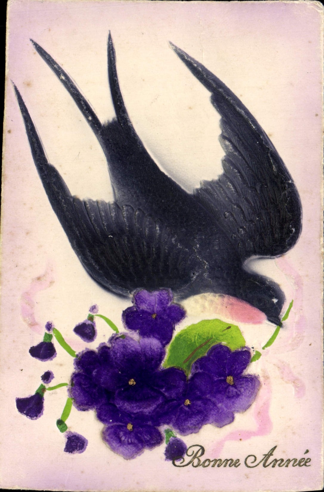 Trago de las flores de la fantasía de la POSTAL de la VENDIMIA